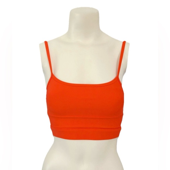 WILO The Label Ribbed Sports Bra Orange XS Adjustable Straps Activewear - Picture 1 of 8
